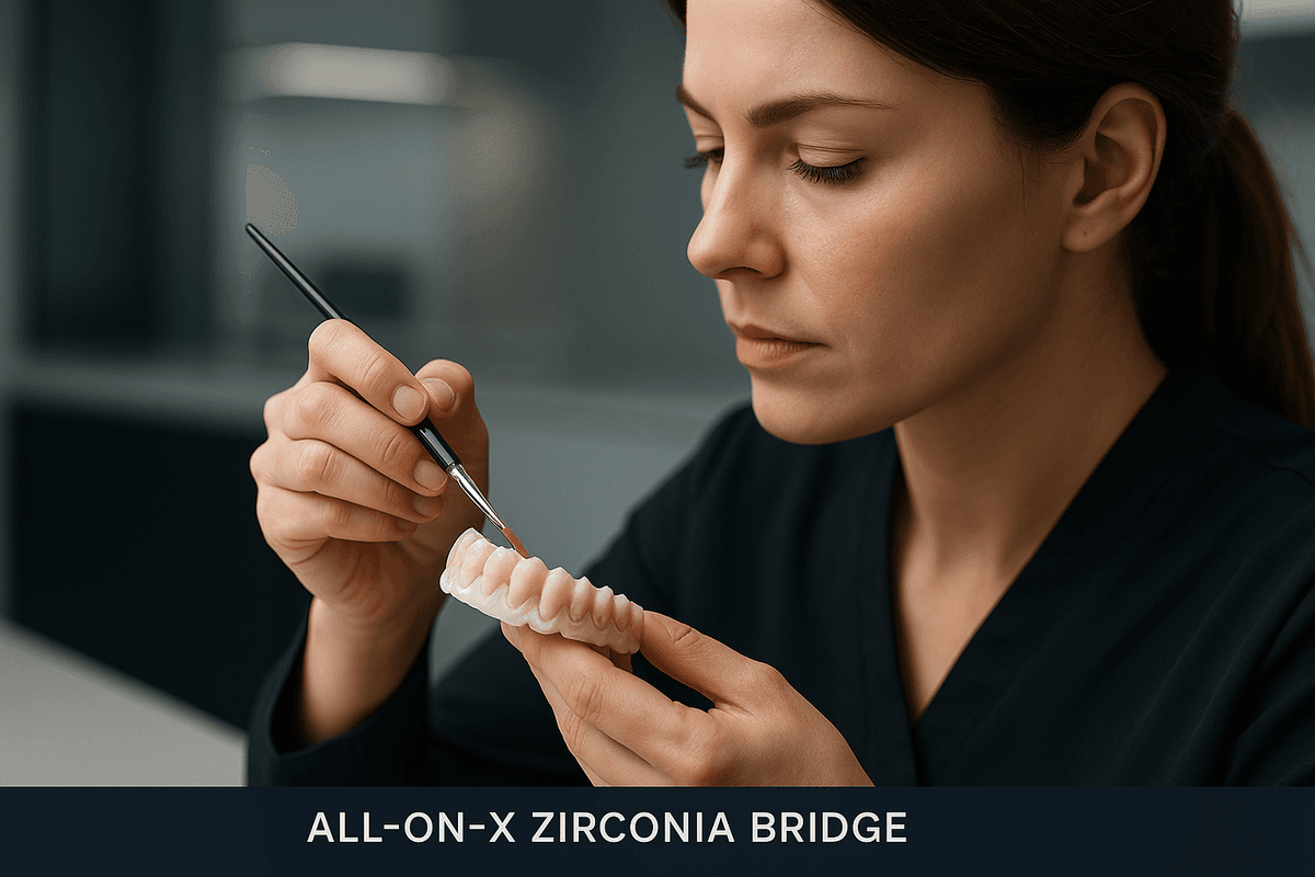 Detailing a Zirconia Dental Bridge
